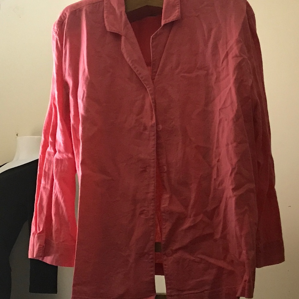 Peach/pink button up blouse jacket